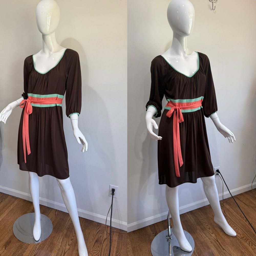 Original Vintage Milly of New York Y2K Retro Inspired Belted Dress - Picture 3 of 9